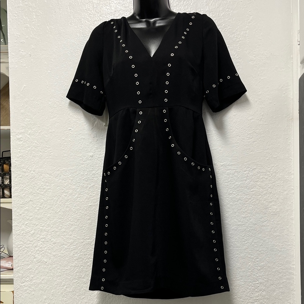 Marie Oliver Black Mini Dress with Silver Studs
